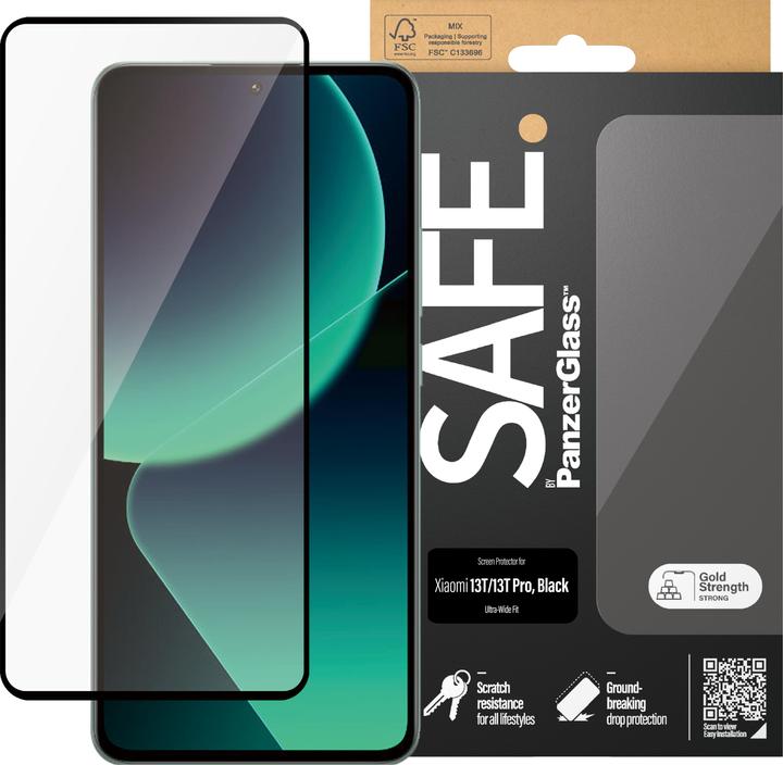 Produktbild PanzerGlass SAFE. by ™ Displayschutz Xiaomi 13T | 13T Pro | Ultra-Wide Fit (1 Stück, Xiaomi 13 Pro, Xiaomi 13)