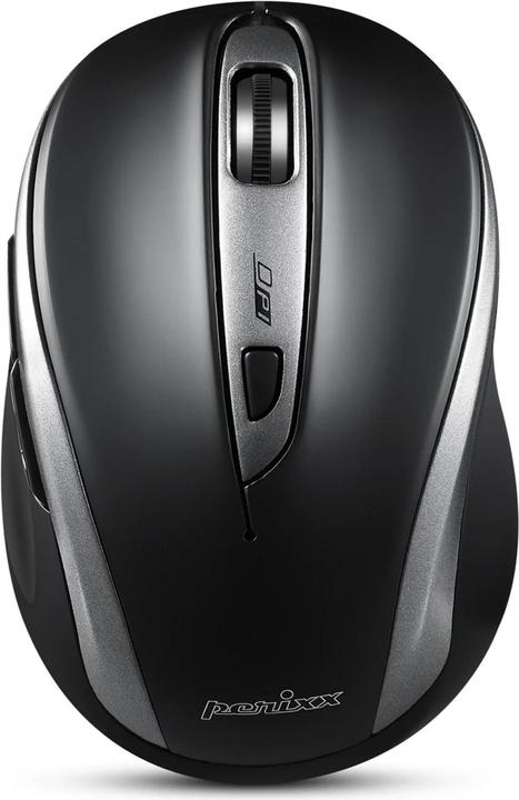 Image du produit Perixx Souris, PERIMICE-201 UP B, optique, USB&PS/2, argentée/noire (Sans fil)