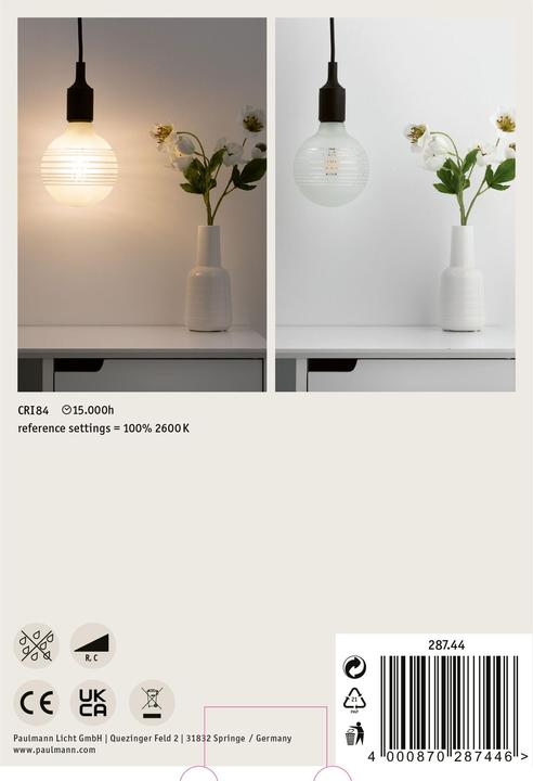 Image du produit Paulmann Globe avec miroir circulaire (E27, 4.50 W, 470 lm, 1 x, F)