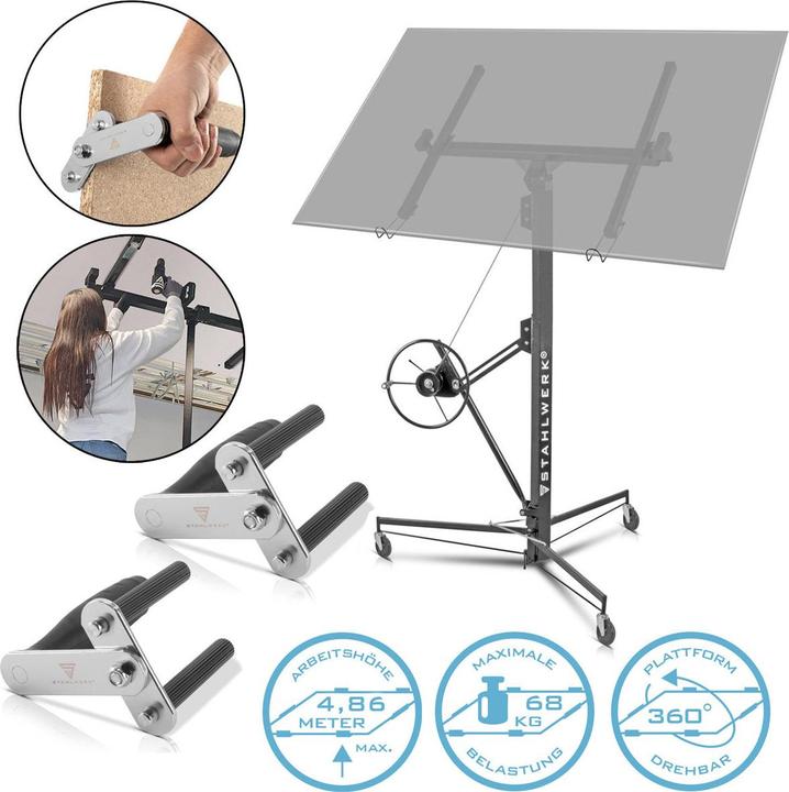 Produktbild Stahlwerk Plattenheber PH-465 ST + Plattentragehilfe Set bis 68 kg belastbar (68 kg)