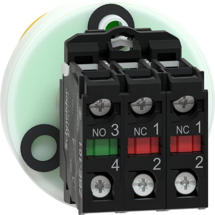 Image du produit Schneider Electric XB5AS84W3B41 Bouton d'arrêt d'urgence à encastrer, pour arrêt d'urgence 24V 6A 1NO, 2NC I