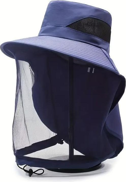 Produktbild Swissdetector Blauer Mesh-Sonnenhut mit breiter Krempe - Atmungsaktiver UV-Schutz