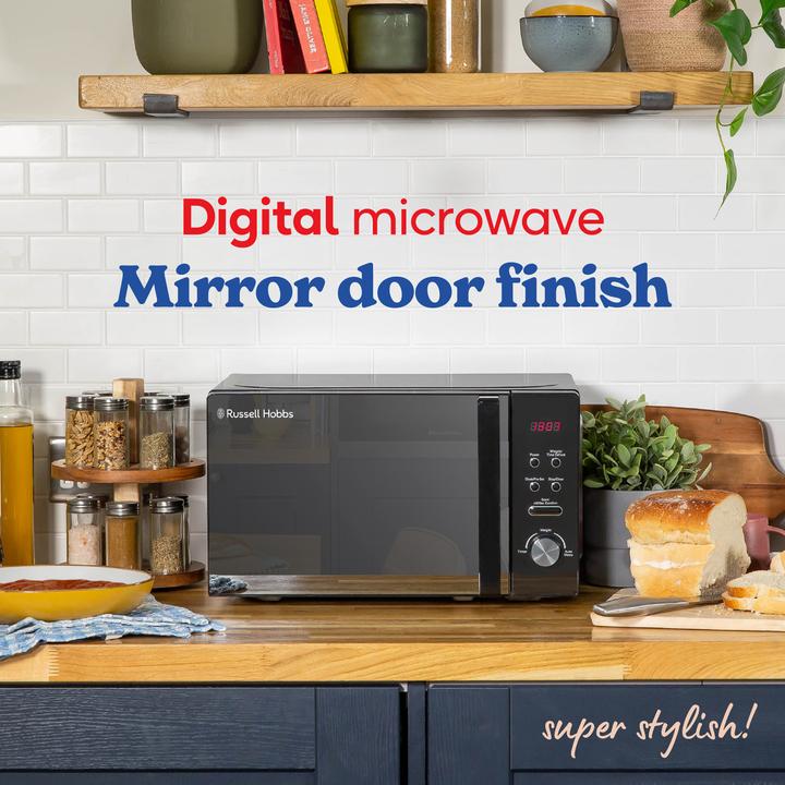 Produktbild Russell Hobbs RHM2076B – 20-Liter-Digitale Mikrowelle, 800 W, Schwarz (CH-Stecker, 20 l)