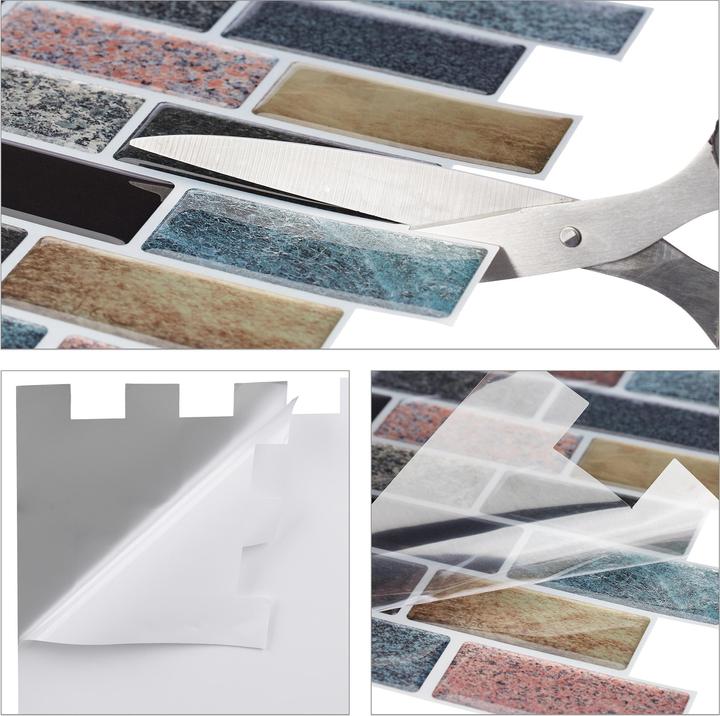 Image du produit Relaxdays Stickers-carrelage (31 x 0.1 x 31 cm)