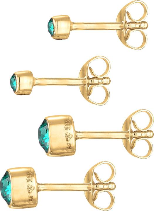 Immagine prodotto Elli Set di orecchini Crystals Basic Green Argento 925 (Cristallo di vetro, Argento 925 placcato oro)