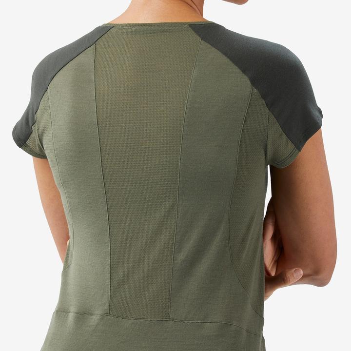 Actual product image Forclaz Merinoshirt Damen kurzarm - Merino Resist khaki (XL)