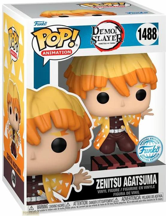 Actual product image Funko POP! Demon Slayer Zenitsu Agatsuma (Protecting Nezuko's Box) Exclusive