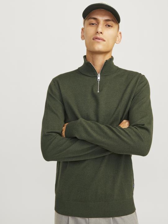Actual product image Jack & Jones Plain knitted jumper with half zip Knitted jumper with half zip (M)