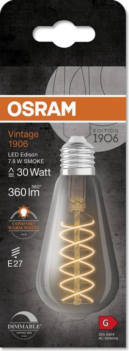 Image du produit Osram Lampe LED vintage (E27, 7.80 W, 360 lm, 1 x, G)