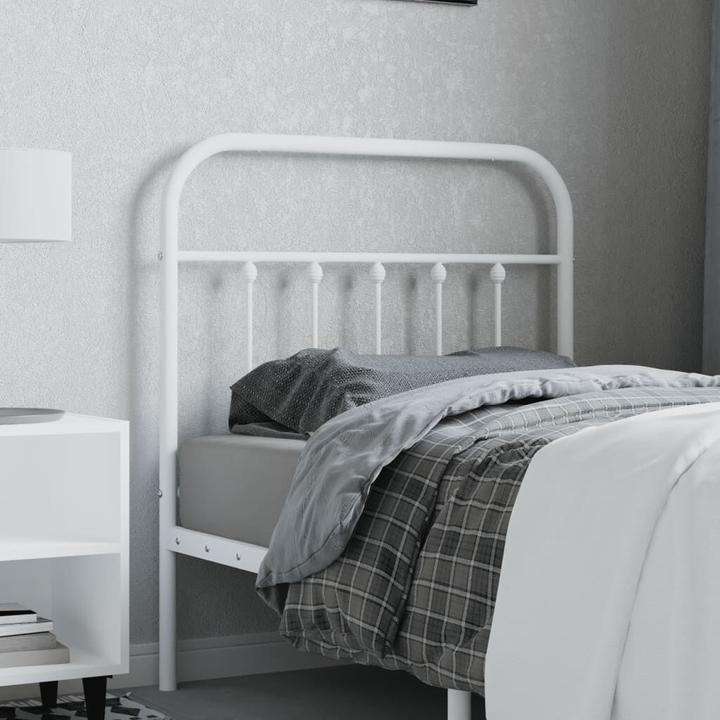 Immagine prodotto VidaXL Kopfteil Metall Weiss 80 cm, Farbe: Weiss, Material (85 x 3 x 100 cm)