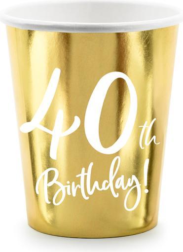 Actual product image Partydeco Mug 40 years in gold (6 x)