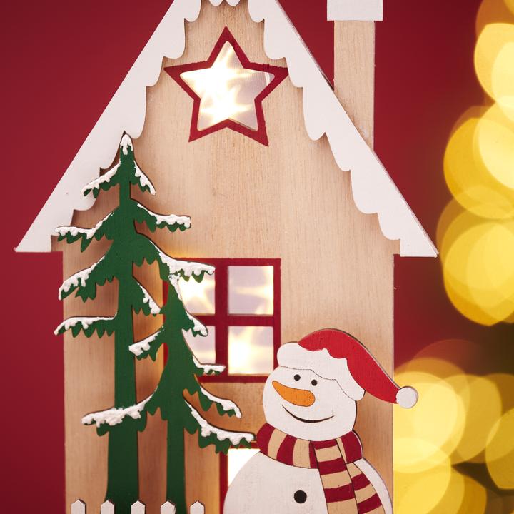 Image du produit VBS Motif à assembler en bois "Maison d'hiver Bonhomme de neige", 6 pcs.