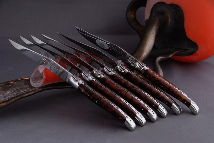 Laguiole en Aubrac Steakmesser Schlangenholz. (6 Stück, Messer)