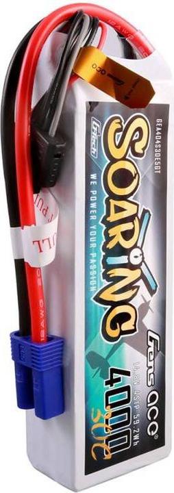 Actual product image Gens Ace G-Tech Soaring 4000mAh 14.8V 30C 4S1P Lipo Battery (14.80 V, 4000 mAh)