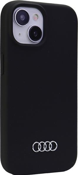 Actual product image Audi Silicone Case iPhone 15 6.1" czarny/black hardcase AU-LSRIP15-Q3/D1-BK (Apple iPhone 15)