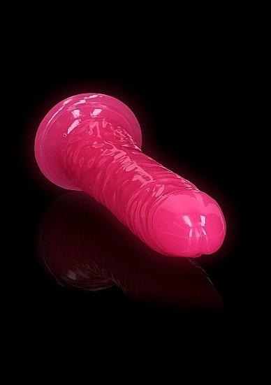 Actual product image RealRock Slim Realistic Dildo with Suction Cup - Glow in the Dark - 9" / 22,5 cm