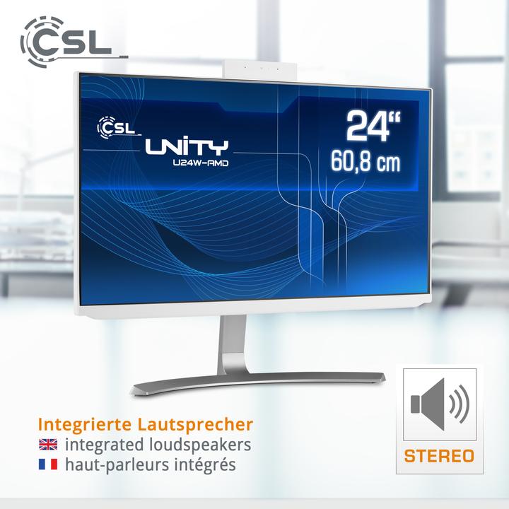 Image du produit CSL All-in-One-PC Unity U24W-AMD / 5600G / 1000 Go / 16 Go / Windows 11 Pro (AMD Ryzen 5 5600G, 16 Go, 1000 Go, AMD Radeon Graphics)