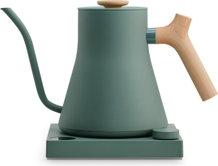 Matt green with wooden handle