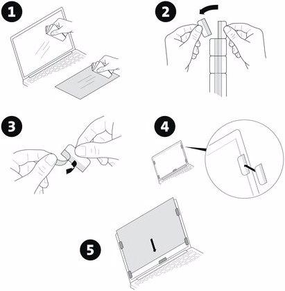 Actual product image Kensington Privacy filter - 2-fold, removable (17.30", 16 : 9)