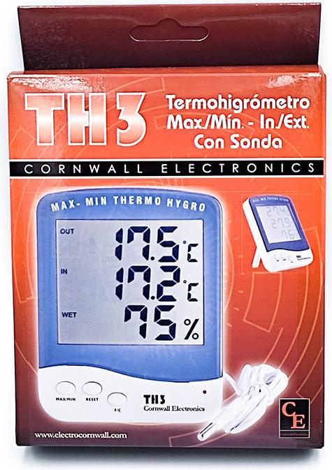 Produktbild Cornwall Electronics Thermo & Hygrometer Digital TH3 mit Sonde