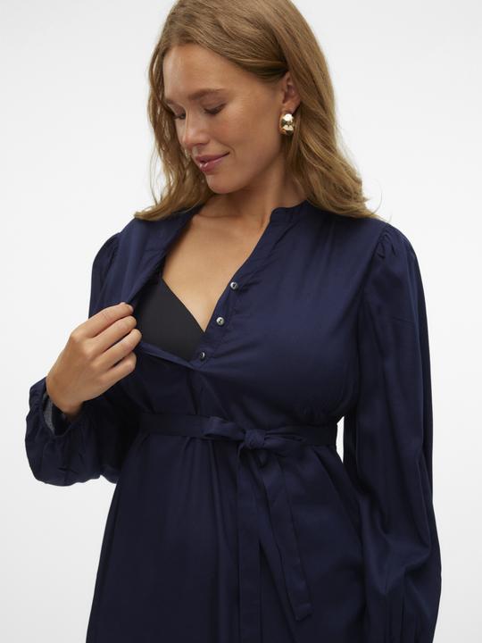 Image du produit Mamalicious Coupe normale Col mandarin Poignets avec bouton Manches ballon Top Blouse (S)