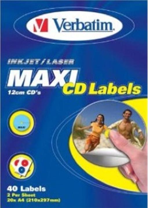 Produktbild Verbatim CD-DVD 12cm Maxi-Labels