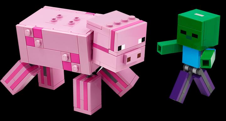 Image du produit LEGO Porc BigFig avec bébé zombie (21157, LEGO Minecraft)
