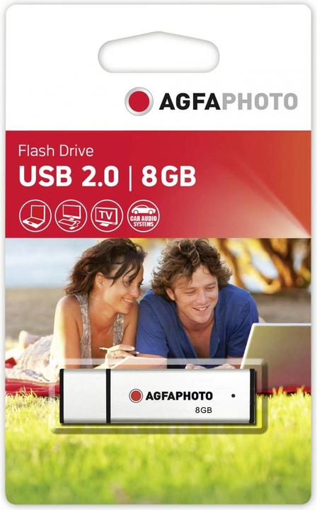 Produktbild AGFAPHOTO USB 2.0 silver 8GB (8 GB, USB-A)