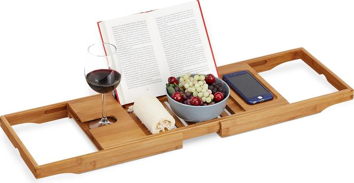 Relaxdays Verstellbares Badebrett (105 x 23.5 x 18 cm)