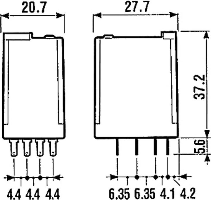 Actual product image Finder 55.34.9.024.0040 Plug-in relay 24 V/DC 7 A 4 CO contact 1 pc.