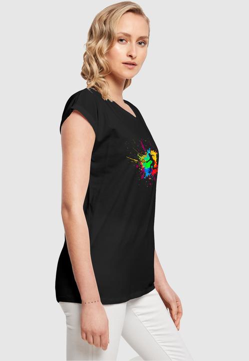 Produktbild Merchcode Ladies Color Splash Player Extended Shoulder Tee - 116313 (3XL)
