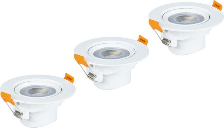 Produktbild Xavax LED-Einbaustrahler, 3er-Set, 7W, 450lm, Lichtfarbe: Warmweiss, Fassung: Weiss (470 lm)