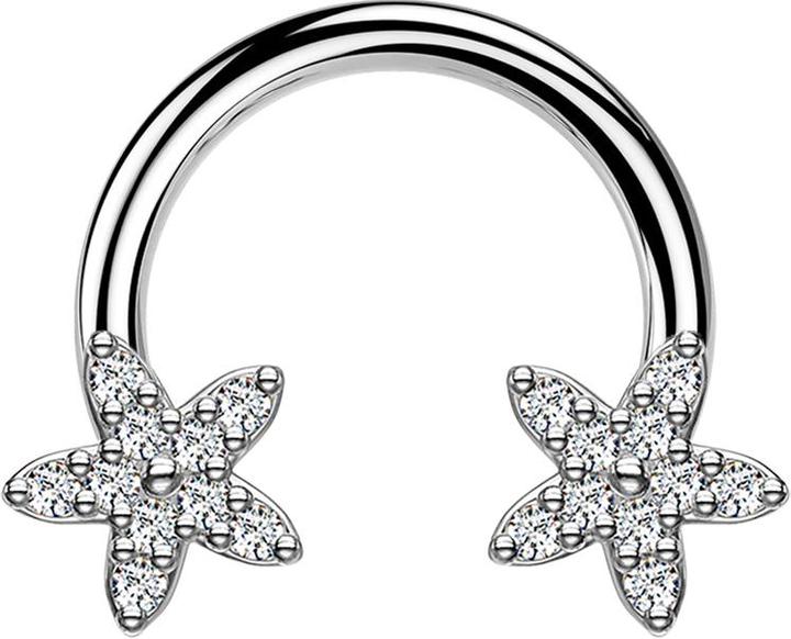 Produktbild Star Piercing Micro Circular Barbell silber Kristallstern silber (Messing, Chirurgenstahl 316L)