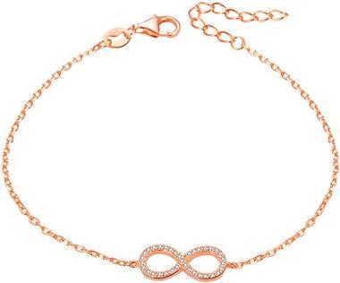 Beneto Pink gold plated silver bracelet with crystals AGB483 / 20-ROSE (L)