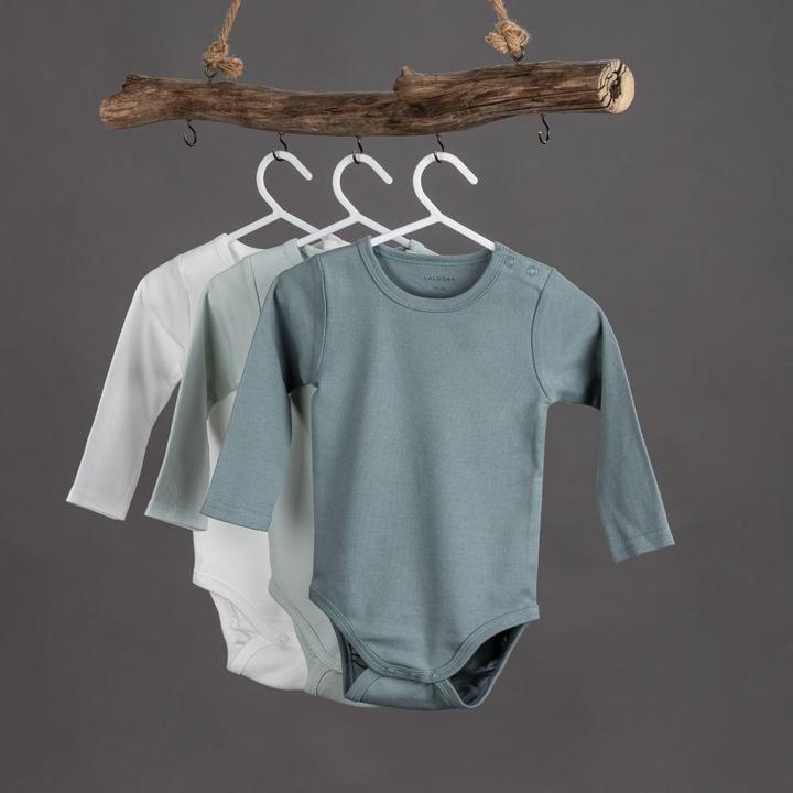 Immagine prodotto La Loona Body LaLoona per neonati e body a fascia con manica lunga - confezione da 6 pezzi - grigio salvia - (74, 80)