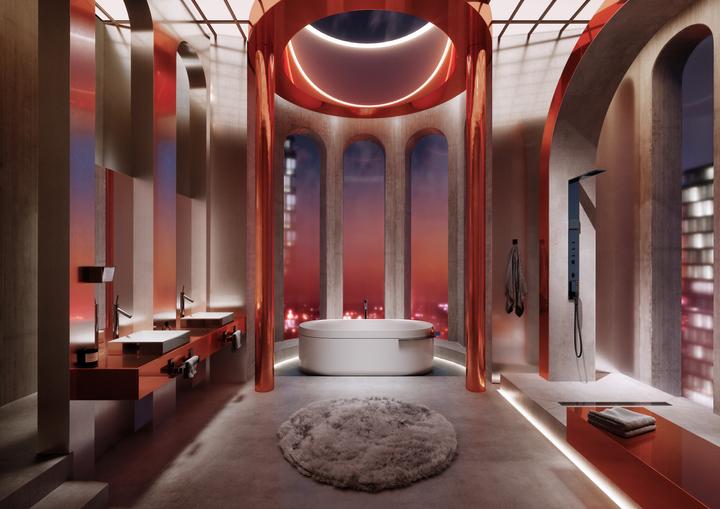 Produktbild hansgrohe AXOR Suite Aufsatzwaschtisch, eckig, 400x400mm, mit Metallrahmen, ohne Überlauf, SolidSur (400 mm, 400 mm)