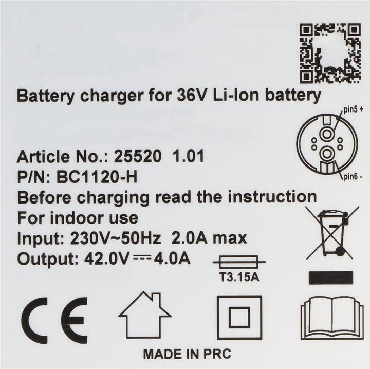 Actual product image Simplon E-Bike Schnell-Ladegerät 36V 4A für das neodrives Antriebssystem (E-Bike battery)