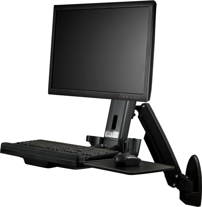 Produktbild StarTech Wandmontage Sitz-/ Steh Workstation - 1 Monitor bis zu 60,96cm 24Zoll - VESA - Höhenverstellbarer... (Wand, 24")