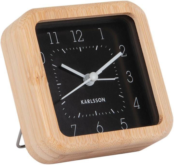 Karlsson Classic alarm clock Neat Square bamboo / black