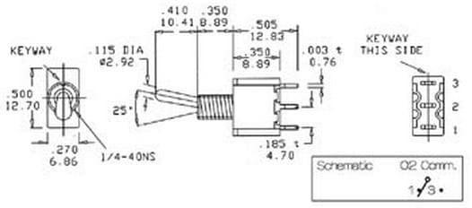 Produktbild Velleman Vertical Toggle Switch Spdt On-On
