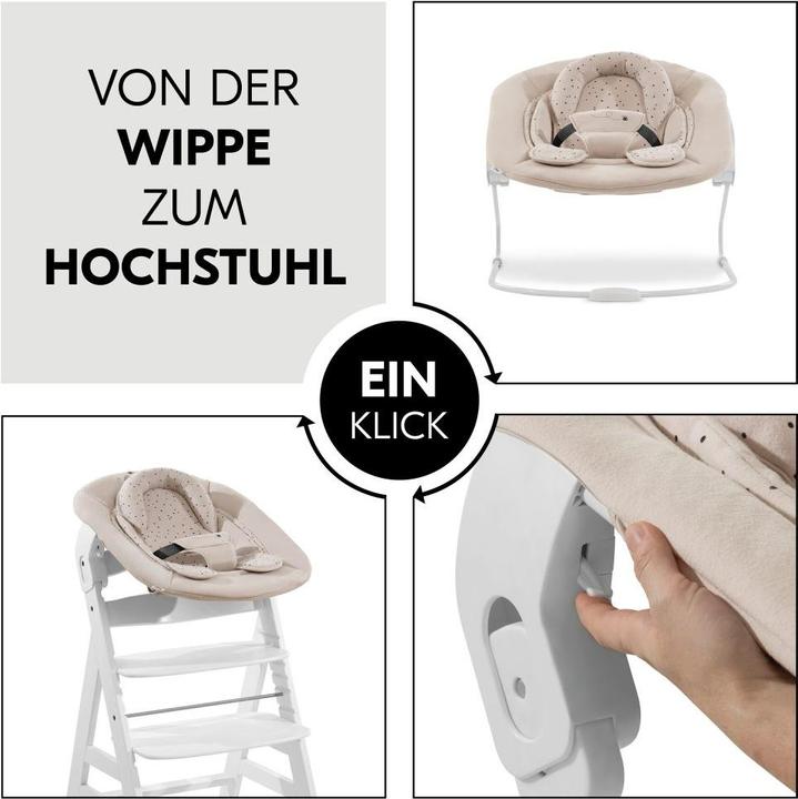 Actual product image Hauck Highchairs Alpha Plus White Newborn Set Pooh Beige - 4 pcs. (Highchair)
