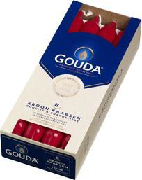 Productafbeelding Gouda Kroonkaarsen robijnrode 8 stuks