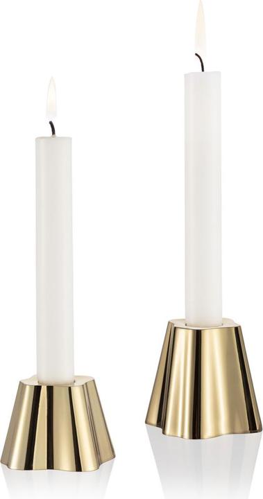 Iittala Aalto Candlestick & brass (Ø 8 x 5 cm, Ø 8 x 6.5 cm)