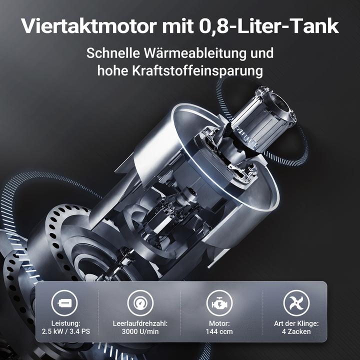 Produktbild Wiltec Benzin Bodenhacke 36cm Gartenhacke mit Motor 144ccm Motorhacke Bodenfräse