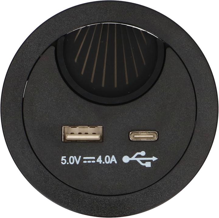 Immagine prodotto Max Hauri Passaggio del cavo Office Line con caricatore USB/A e USB/C