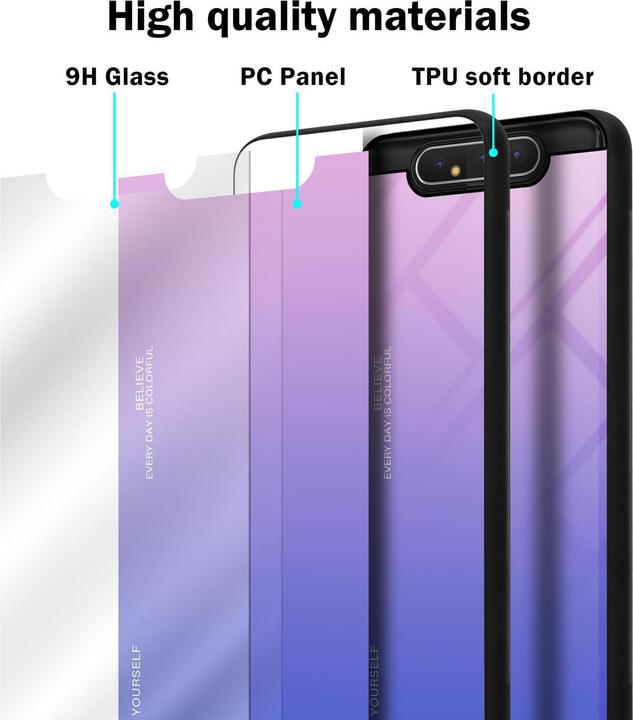 Image du produit Cadorabo Couverture en verre TPU 2 couleurs (Samsung Galaxy A80)