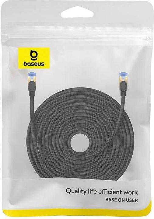 Immagine prodotto Baseus Cavo di rete intrecciato cat.7 Ethernet RJ45, 10Gbps, 25m (nero) (CAT7, 25 m)