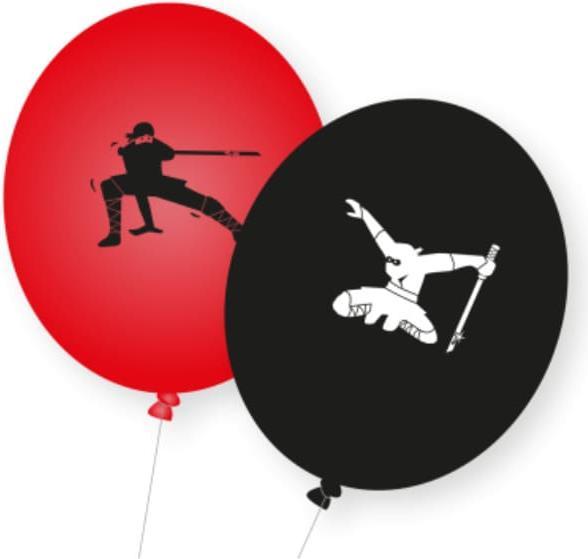 Image du produit DH-Konzept Ballons Ninja rouge & noir pack de 8 (8 x)