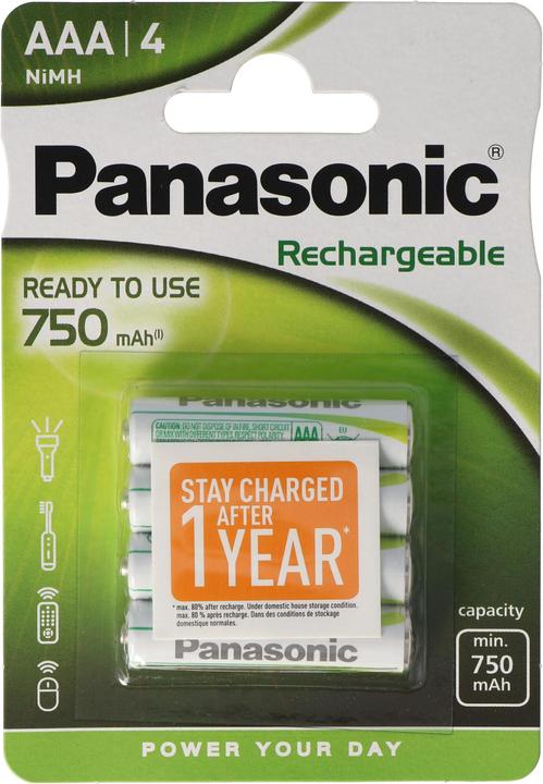 Immagine prodotto Panasonic Rechargeable (4 pz., AAA, 750 mAh)