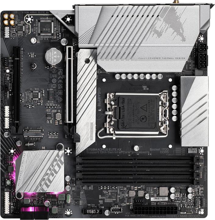 Actual product image Gigabyte B760M AORUS ELITE AX (LGA 1700, Intel B760 Express, mATX)